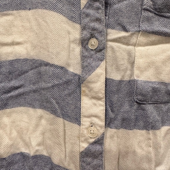 RAILS Blue/White Striped Flannel Button Down Short Set - Picture 4 of 7